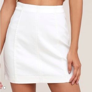 White Free People Modern Femme Denim Mini Skirt